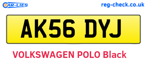 AK56DYJ are the vehicle registration plates.