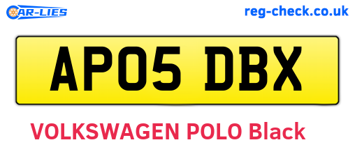 AP05DBX are the vehicle registration plates.