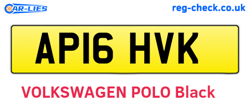 AP16HVK are the vehicle registration plates.