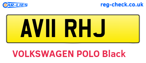 AV11RHJ are the vehicle registration plates.