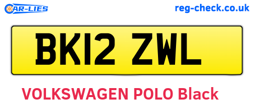 BK12ZWL are the vehicle registration plates.