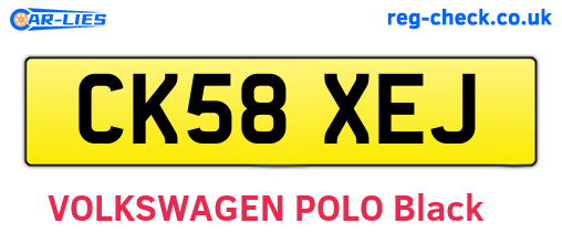 CK58XEJ are the vehicle registration plates.