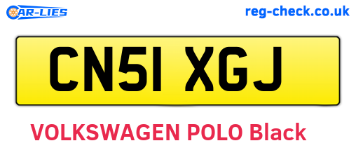 CN51XGJ are the vehicle registration plates.
