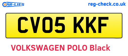 CV05KKF are the vehicle registration plates.
