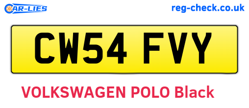 CW54FVY are the vehicle registration plates.