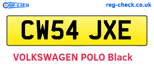CW54JXE are the vehicle registration plates.