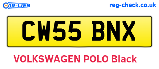 CW55BNX are the vehicle registration plates.