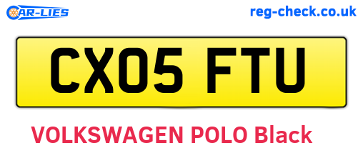 CX05FTU are the vehicle registration plates.