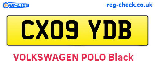 CX09YDB are the vehicle registration plates.