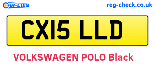 CX15LLD are the vehicle registration plates.