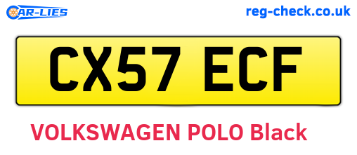 CX57ECF are the vehicle registration plates.