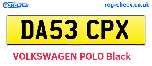 DA53CPX are the vehicle registration plates.