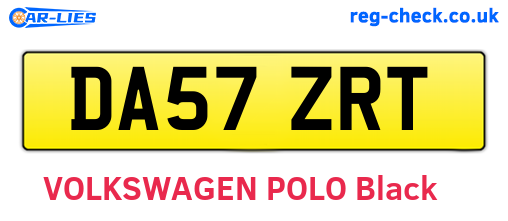 DA57ZRT are the vehicle registration plates.