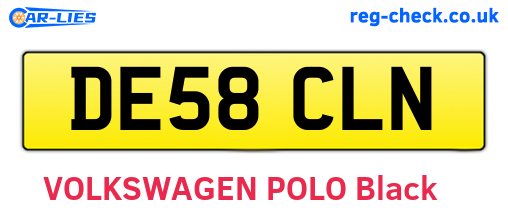 DE58CLN are the vehicle registration plates.