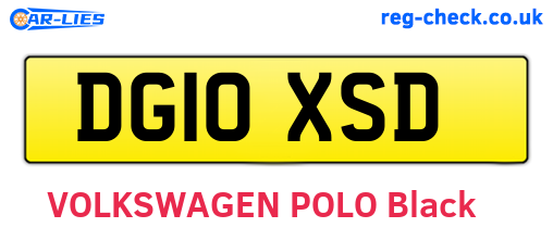 DG10XSD are the vehicle registration plates.