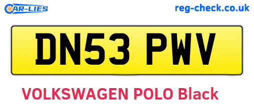 DN53PWV are the vehicle registration plates.
