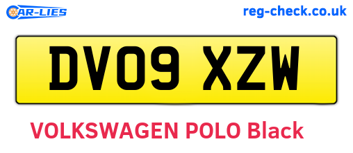 DV09XZW are the vehicle registration plates.