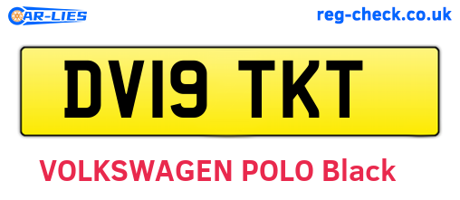 DV19TKT are the vehicle registration plates.
