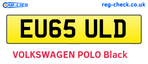 EU65ULD are the vehicle registration plates.