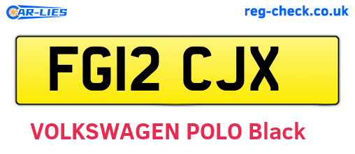 FG12CJX are the vehicle registration plates.