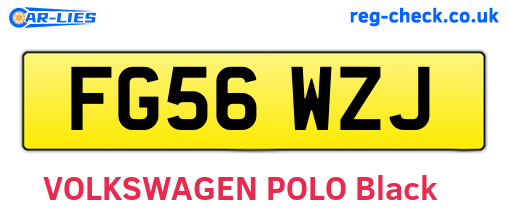 FG56WZJ are the vehicle registration plates.