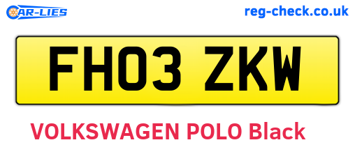 FH03ZKW are the vehicle registration plates.