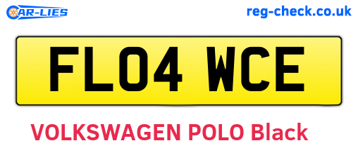 FL04WCE are the vehicle registration plates.