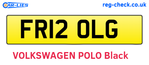 FR12OLG are the vehicle registration plates.
