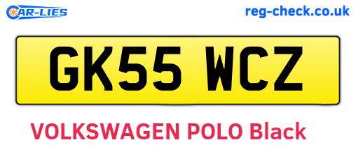 GK55WCZ are the vehicle registration plates.