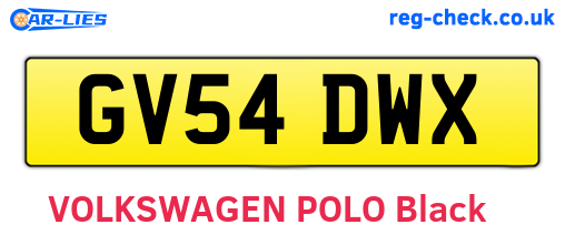 GV54DWX are the vehicle registration plates.