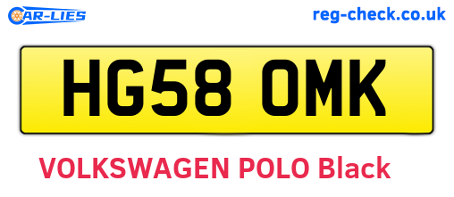 HG58OMK are the vehicle registration plates.