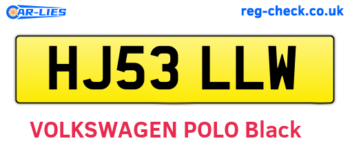 HJ53LLW are the vehicle registration plates.
