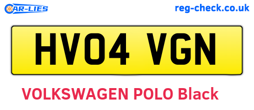 HV04VGN are the vehicle registration plates.