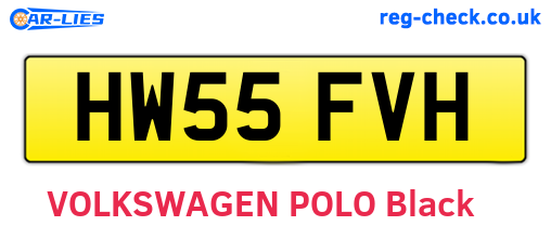 HW55FVH are the vehicle registration plates.