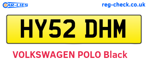 HY52DHM are the vehicle registration plates.