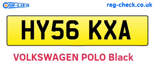 HY56KXA are the vehicle registration plates.