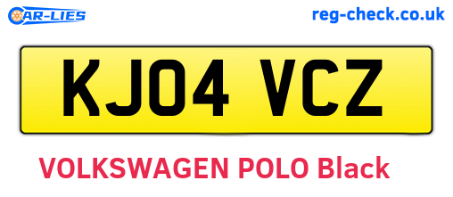 KJ04VCZ are the vehicle registration plates.