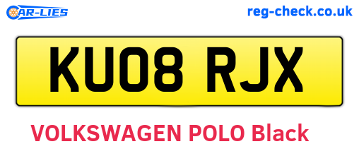 KU08RJX are the vehicle registration plates.