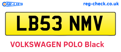 LB53NMV are the vehicle registration plates.