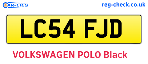 LC54FJD are the vehicle registration plates.