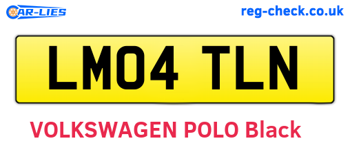LM04TLN are the vehicle registration plates.