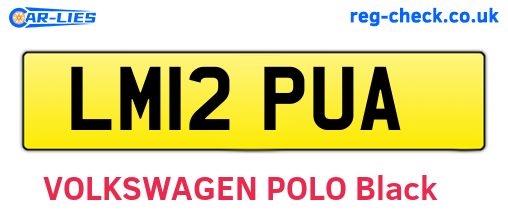 LM12PUA are the vehicle registration plates.
