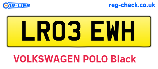 LR03EWH are the vehicle registration plates.