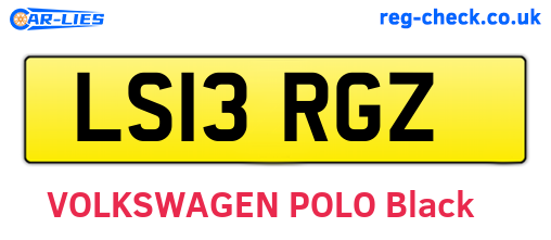 LS13RGZ are the vehicle registration plates.