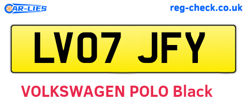 LV07JFY are the vehicle registration plates.