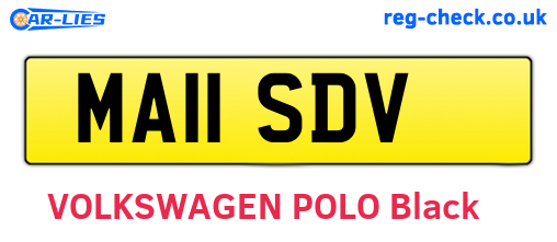 MA11SDV are the vehicle registration plates.