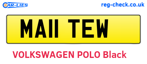 MA11TEW are the vehicle registration plates.