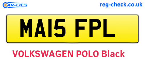 MA15FPL are the vehicle registration plates.