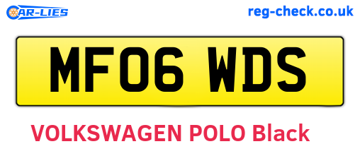 MF06WDS are the vehicle registration plates.