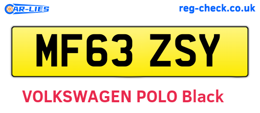 MF63ZSY are the vehicle registration plates.